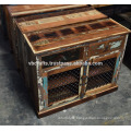 Recycled Wooden Sideboard Iron Jali Panel